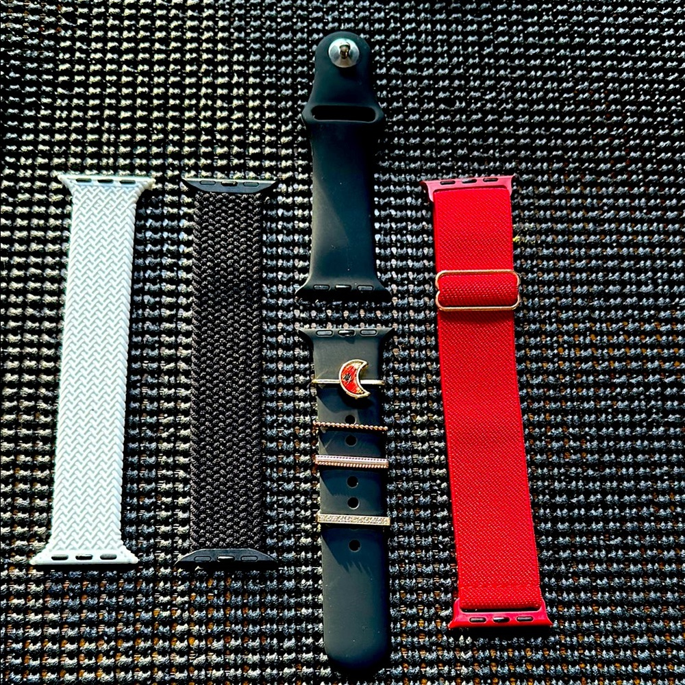 Apple Watch Band Set - Black, White, Red